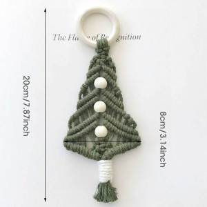 ชุดต้นคริสมาสต์เขียวพรมแขวนผนังแบบห้อยทอด้วยมือชุดเครื่องตกแต่งหน้าต่างวันหยุดเทศกาลคริสต์มาส