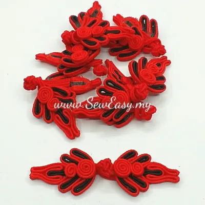 1pasang (RED) Chinese Knot Frog Button / Butang Cheongsam