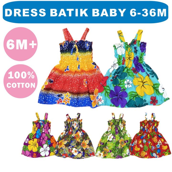 Dress Batik Baby Girl Perempuan Tepi Pantai infant Baby Flower