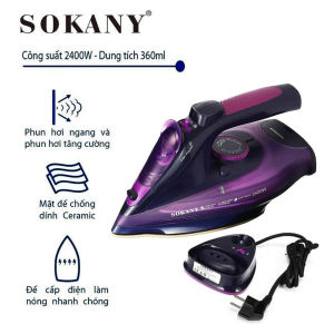 Bàn là Hơi Nước không dây SOKANY AJ-2085 (2400W) màu tím - Hàng chính hãng - Bảo hành 2 năm
