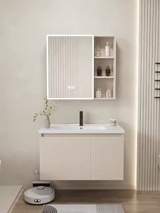 Vanity Cabinet Mirror Cabinet Wall-Mounted Bathroom Cabinet Sets Main Cabinet Waterproof Bathroom Smart Mirror Cabinet Vanity Cabinet Bathroom Mirror Wash Basin Toilet