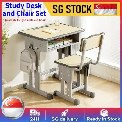 Kids Study Table Child Home Learning Drawing Teaching Ergonomic Desk and Chair Set Children Student Liftable Desk
