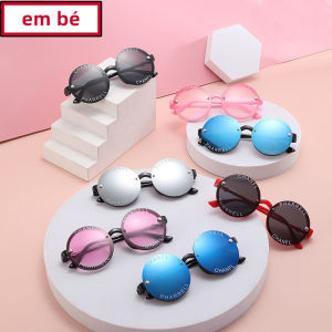 [Giá Tốt] Kính Thời Trang cho BÉ TRAI BÉ GÁI Retro gọng tròn in chữ dễ thương bảo vệ mắt Kính Râm Hàn Quốc cho BÉ mã T7701