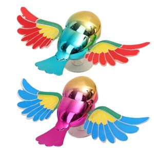 2PCS Funny Car Flying Bird Decoration Wind Powered Flapping Wings Auto Hood Ornament Motorcycle Styling Creative Exterior Accessories