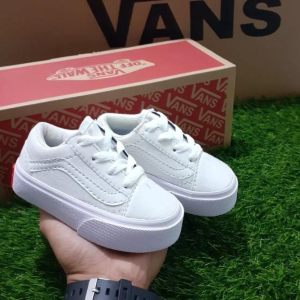 sepatu vans1 putih polos full white anak laki laki perempuan sepatu anak cowok cewek sneakers kids
