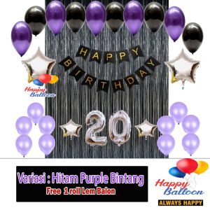 Paket Balon Dekorasi Ulang tahun Murah Tema Hitam Putih