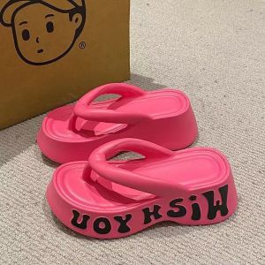[Free Shipping] Trendy Outdoor Slippers For Women Featuring A Cartoon Design Thick Soles And A Height-Increasing Effect.These Summer Flip-Flops Are Non-Slip Odor-Resistant And Versatile