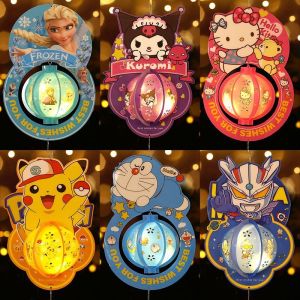 Lồng đèn trung thu đèn trung thu 5d có đèn led loại to cao 39cm lồng đèn thủ công cho bé tự lắp quà tặng trung thu cho bé