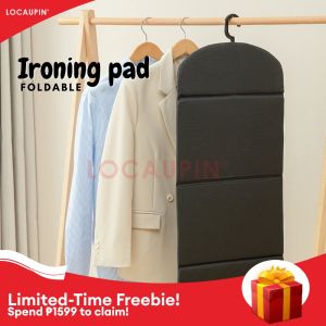 LOCAUPIN Foldable Ironing Board with Rotatable Hook Laundry Tools Hanging Space Saving Heat Insulation Ironing Mat