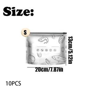 TWOL SHOP Stock no.194 Aluminum Foil Fresh Keeping Bags with Drawstring Seal 3 Sizes Suitable for Meat and Vegetables Storage.