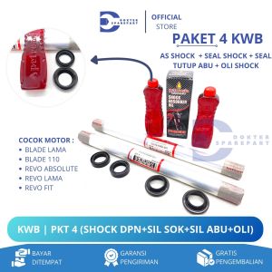 KWB (PAKET 4 HEMAT) AS SHOCK DEPAN + SEAL SOK + SEAL ABU + OLI SOK BLADE / REVO / SOK / SKOK / SIL