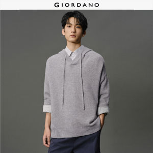GC Men Sweaters 100% Wool Embroidery Hooded Sweaters V-Neck Fashionable Casual Warm Loose Sweaters 12050511