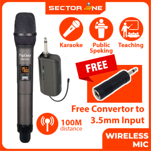 VINNFIER FlipGear WM1000U UHF Wireless Microphone Professional Mikrofon Dynamic Handheld Mic with Rechargeable Battery