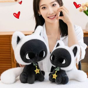 PUZHE ผ้าฝ้าย PP ของเล่นตุ๊กตาแมว นุ่มนวล ดาว ตุ๊กตาแมว หมอนโซฟา การ์ตูน ของเล่นแมวแบบยัดไส้ ของตกแต่งบ้าน