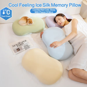 Pillow Neck Support Soft Ice Silk Memory Foam Sleep Pillow/Pressure Relief/Side Sleepers/Adult Men Women/Home Rest