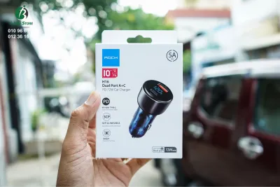 Tẩu Sạc điện thoại máy tính bảng trên ô tô siêu nhanh Xiaomi 1A1C 100w/WiWU PC500 72W USB + Type-C/Rock H16 72W