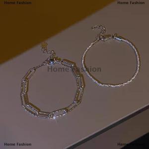 [COD] Home Fashion 1 2PCS New Fashion Colour Sparkling Bracelet Exquisite Simple Women Adjustable Bracelet Bangle Fine Fashion Jewelry Accessories