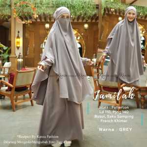Baju Umroh Gamis Syari French Khimar Jamilah Bahan Fullerton Premium Fashion Muslimah Elegan | GOODSAJI HIJABSTUFF