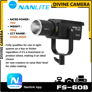 Nanlite FS-60B Bicolor LED Photo & Video Light With 70W 2700K-6500K Remote Control By App