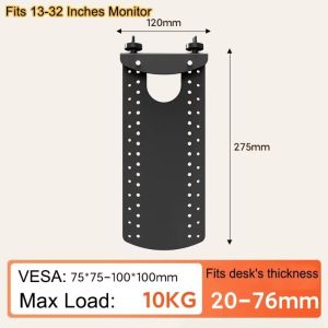 HQIANGDA Iron Mount Adapter Bracket Kit Height Increasing Non-Mounting Hanging Bracket Universal Up To 22 Lbs Computer Display Rack For 75-100 Monitor Arm