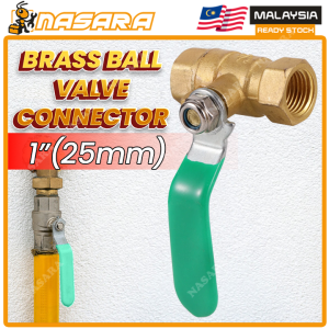 Nasara 1/2" 3/4" 1" Brass Hose Ball Valve Pipe Connector Fitting With Thread Brass Green Handle / Paip Penyambung / 喷头连接管
