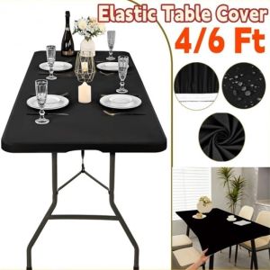 4/6ft Table Cover Table Rectangle Elastic Fabric Washable Picnic Camping Indoor/outdoor Table Cover