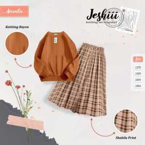 AERAAQU SETELAN ROK JESHII KNITTING SET LONGSKIRT