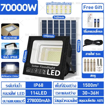 💎ซื้อ 1 แถม 1💎ไฟโซล่าเซลล์ ไฟโซล่าเซล 1000W แท้ ไฟ led ไฟภายนอกอาคาร โซล่าเซลล์ กันน้ำ ป้องกันฟ้าผ่า การควบคุมแสงอัจฉริยะ ไฟสปอร์ตไลท์ Solar Light