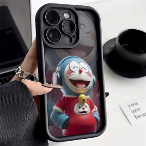 Compatible with iphone 14 Pro Max Phone Case Doraemon with headphones 12 13 14 15 11 Pro Max Casing silicone xr xs Max 7 8 Plus
