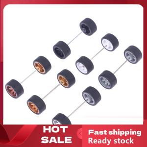 🚚【Local Express Delivery】🚚 1Set 1:64 Car Wheels For Hotwheels Rubber Tire With Wheel Axle Model Car Modified Part DIY Racing Vehicle Toys