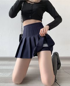 ACHS Korean Style Girl Pleated Skirt Casual Student Plaid Skirt Tennis Short Skirt