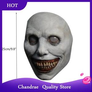 [Chandrae] หน้ากากผีฮาโลวีนสำหรับเทศกาลบาร์หน้ากากบ้านผีสิงหน้ากากสยองขวัญเล่นบทบาทรอยยิ้มหน้ากากตาสีขาว