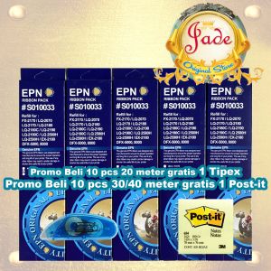 Pita Printer LQ2170 LQ2180 LQ2190 Refill 2180 / 2190 EPN Ribbon Pack Compatible Epson SO10031 Beli 6 Gratis Post it 3M