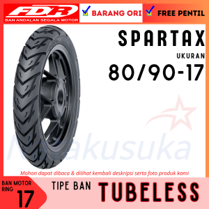 FDR Ban Motor Spartax 80/90-17 Tubeless TL Motor Bebek FREE PENTIL
