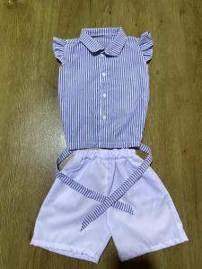 Setelan anak perempuan motif garis garis salur untuk 1 - 3 Tahun/Setelan Anak Perempuan motif Salur