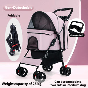 Pet Stroller Double-Layer Outdoor Lightweight Foldable pet carrier dog stroller for 2 dogs shih tzu