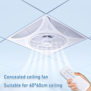 Ceiling Fan Heavy Duty With Remote Air Circulator Fan Inverter Ceiling Fan For Bedroom Wall Mounted Electric Fan For Home Office School Storehouse Integrated Concealed Gypsum Board Ceiling circulating fan 68W 60*60cm
