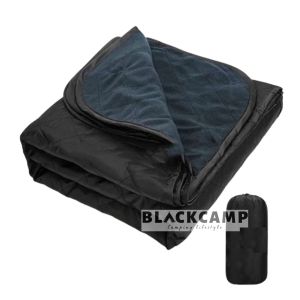 Camping Blanket Full Black Outdoor Comfortable Windproof 240x140 (PolarFleece) Sleeping Bag