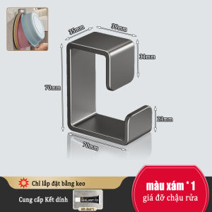 YissTiee Giá đựng bồn rửa phòng tắm màu đen/xám không cần lắp lỗ chống thấm nước không rỉ sét khả năng chịu lực cao
