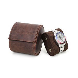 Genuine Leather 3/2/1 Slots Watch Roll Case High Quality Nubuck Cow Leather Watch Storage Jewelry Organizer Display Box