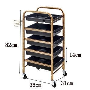 5 Layers barber shop tools Salon Trolley Hair Cut Accessories Storage Holder