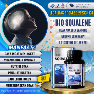 Bio Squalene Obat Otak Anak Pintar - Obat Menguatkan Daya Ingat - Minyak Ikan Vitamin Kecerdasan Otak Anak - Minyak Ikan Nutrisi untuk Otak Anak - Penambah Nafsu Makan - Ekstrak Hati Ikan Hiu