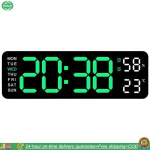 [Vktech Park City] Digital Alarm Clock LED Desk Alarm Clock Large Number Display USB Charging Electronic Wall Clock Multifunctional Dual Alarm Clock for Home Office