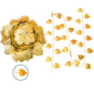 GRACE 12pcs DIY Simulated Leaf Garland Decor Plastic Artificial Foliage Artificial Flower Vines Lifelike 230cm Garland Hanging Plants Plant Decoration