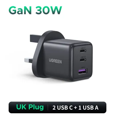 UGREEN 30W GaN Charger 3 Ports 2*USB C +USB A for iPhone 16 Pro Max iPhone 17 Pro Max iPhone 15 Pro Max Samsung S26 Ultra S25 Ultra S25 Ultra Xiaomi Oppo