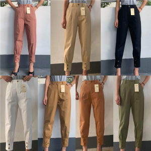 กางเกงขายาวลําลองแฟชั่นสําหรับสตรีสไตล์เกาหลี 2132#