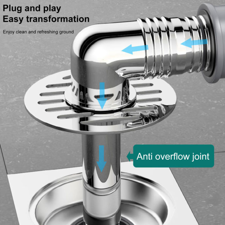 Dual Draining System Washing Machine Drain Pipe Connector With Floor
