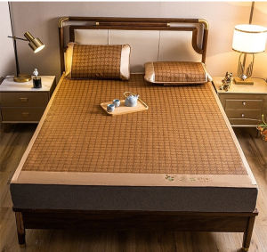 เตียงคู่พร้อมที่นั่งหวาย เสื่อไหมน้ำแข็งพับได้ภูเขาโกฐจุฬาลัมพาธรรมชาติ