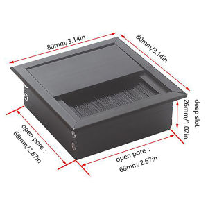 BJ🔩🔧🔗 Bàn dây Grommet Dây Lỗ Bìa dòng ổ cắm cổng threading hộp bìa cáp đi qua hộp văn phòng bảng Cáp tổ chức 80x80mm