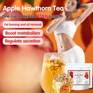 💥Fat Burning and Oil Removal💥Apple Hawthorn Tea Individually Packaged Apple Hawthorn Tangerine Peel and Red Dates Tea Hand-Packed Fruit Combination Tea